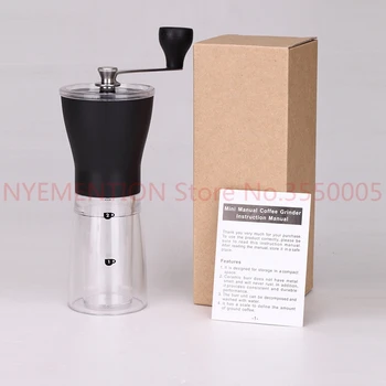 

Manual Ceramic Coffee Grinder Washable ABS Ceramic core Stainless Steel Home Kitchen Mini Manual Hand Coffee Grinder 50pcs