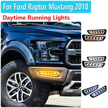 

1Pair LED Car DRL daytime running light Fog lamp For Ford Raptor Mustang 2018 Turn signal