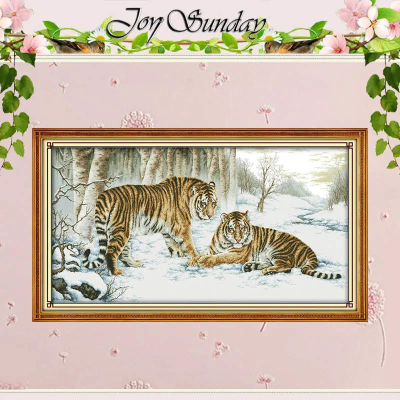 

Tiger Animals Patterns Counted Cross Stitch Set DIY 11CT 14CT 16CT Stamped DMC Cross-stitch Kit Embroidery Needlework Home Decor