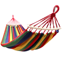 Одноместный двойной плотный гамак наружный закрытый Балконный студенческий общежитии качели деревянная палка анти-опрокидывающийся холщовый гамак