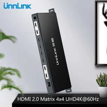 

Unnlink HDMI 2.0 Matrix 4x4 UHD4K@60Hz 1080@60Hz Switch Splitter 4 Input 4 Output Matrix with RS232 IR Remote Control for TV ps4