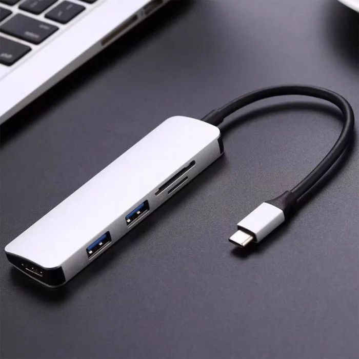 5 в 1 type-C концентратор USB-C 4K HDMI USB 3,0 SD TF кард-ридер адаптер для MacBook GV99