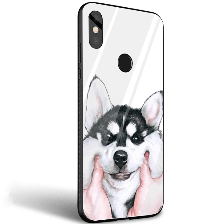 Стеклянный Чехол для мобильного телефона Xiaomi mi, 8, 9 Lite, A1, A2, красный, mi Note 5, 6, 7, Pro, 6A, 4X, F1, милый чехол с животным принтом