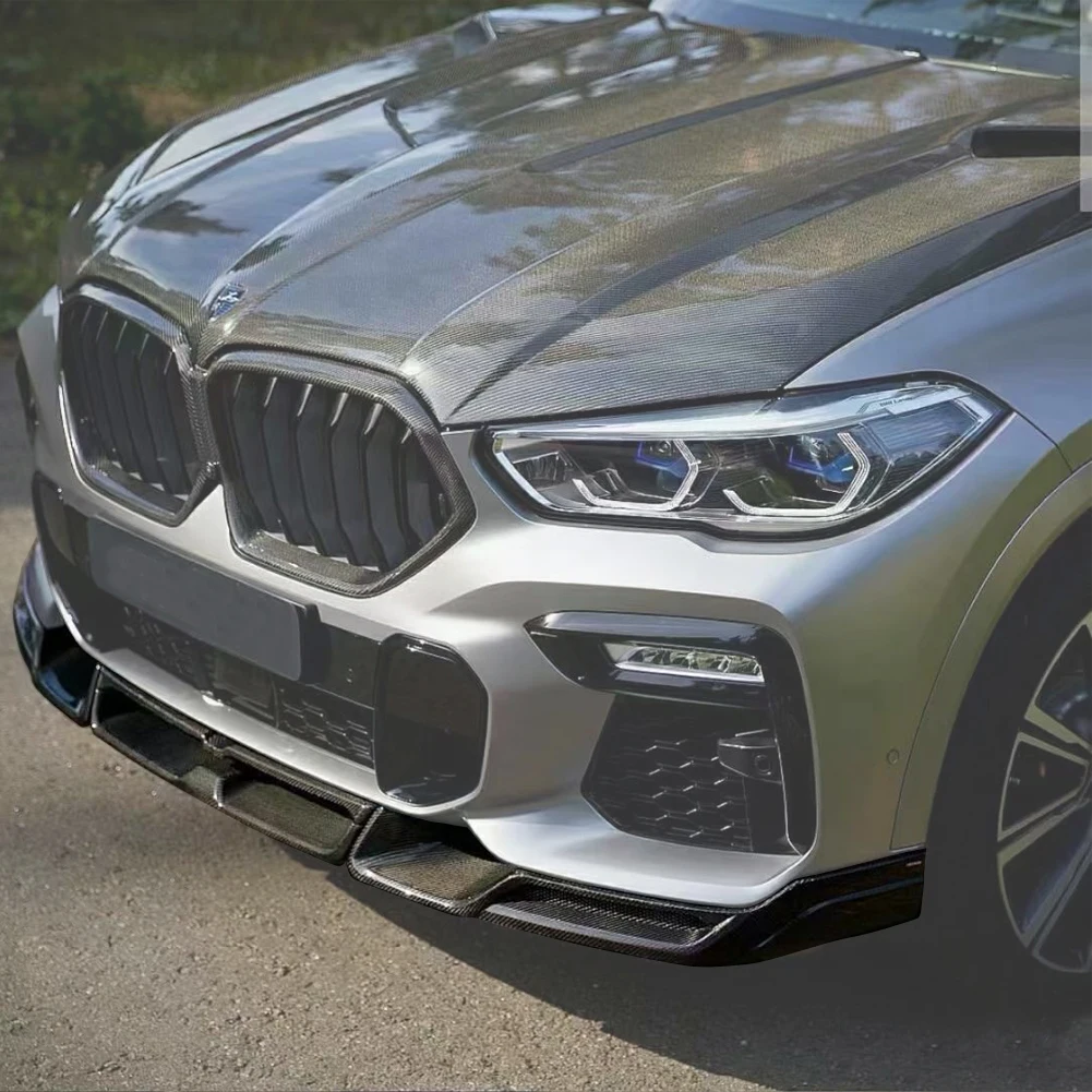 carbon fiber front lip for BMW X6 G06 2020 2021 Spoiler Wing Glossy