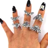 hzew 5pcs Resizable Death Head Skull Butterfly Moth Ring Creativity Gift For Women Men 1