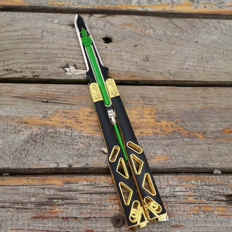 Apex-Arme de légende Octane Heirloom, collection de jeux en métal, lame  émoussée, entraîneur Balisong, modèle de couteau papillon - AliExpress