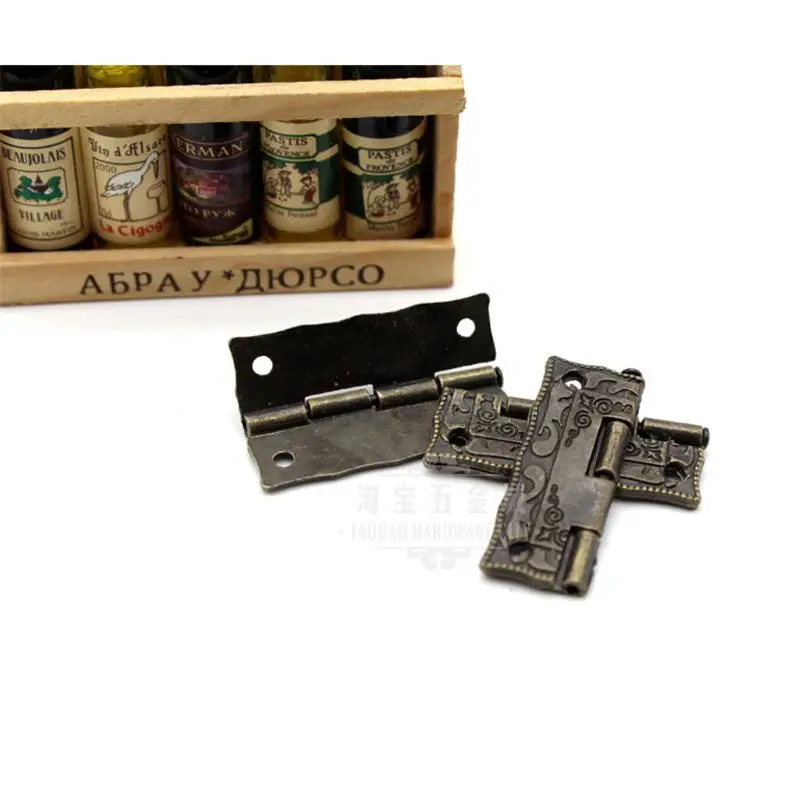 10Pc 36x23mm Antique Bronze Hinge Wooden Furniture Jewelry Box Cupboard Hardware
