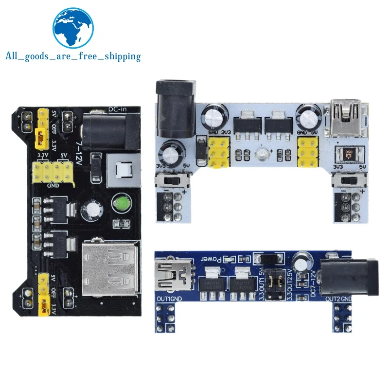 Modulo di alimentazione Breadboard TZT MB102/modulo di alimentazione dedicato Breadboard bianco MB102 2 vie 3.3V 5V MB-102