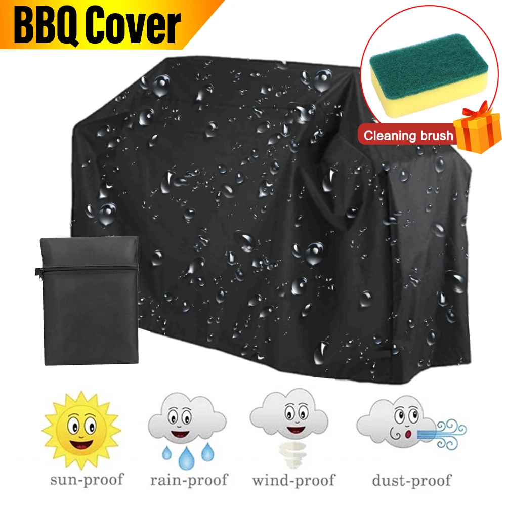 BBQ Cover Outdoor Dust Oxford Waterproof Weber Rain Protective Barbecue Heavy Duty Grill Round Bbq | Дом и сад