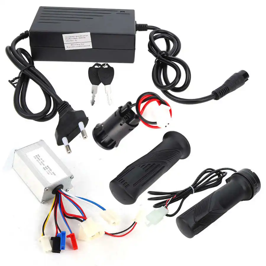 

24V 250W Electric Bicycle Motor Controller Thottle Electric Lock EU Plug Charger Kit E-Bike Scooter Controller Accessories