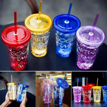 

2020 new 450ML Summer Ice Tumbler Drink Mug Water Bottle Cup Travel Iced Coffee Cup 450ML