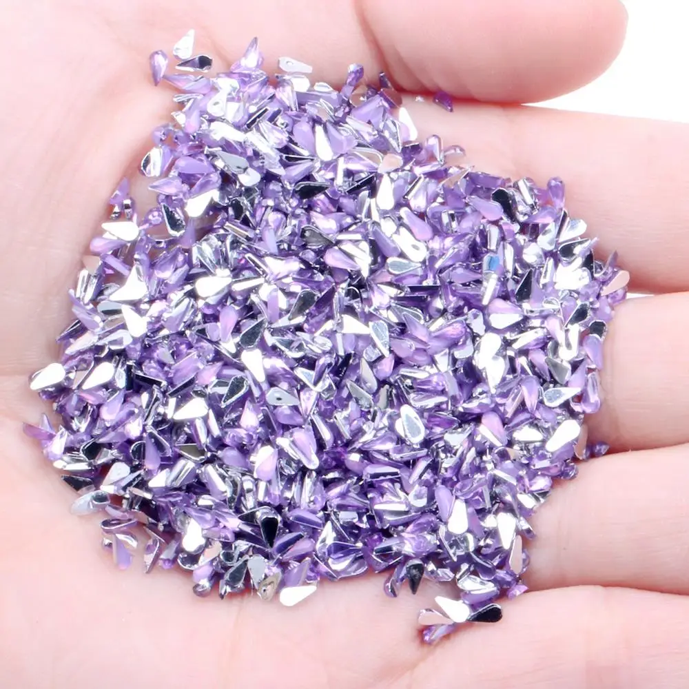 07 light purple 2*4 мм капли воды 5 г 1200 шт Стразы для украшения ногтей 3D не горячей фиксации украшения для ногтей плоские с оборота для дизайна ногтей - Цвет: 07 light purple