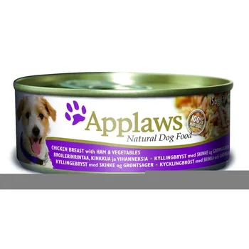 

Applows canned food for dogs with chicken, ham and vegetables 0,156 kg x 8 PCs