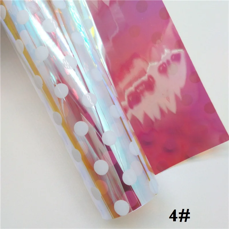 Glitterwishcome 30X134 см мини-ролл прозрачный ТПУ, переливающийся Русалка точки сердца Леопард Звезды леопард кожаные простыни, GM410 - Цвет: 4
