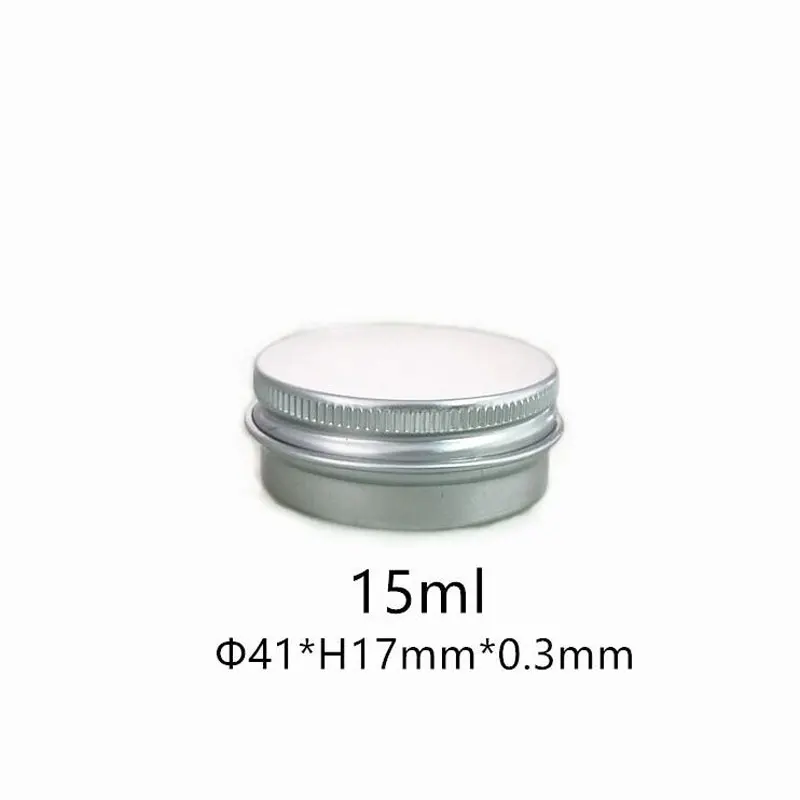 15ml 50pcs Refillable Aluminum Jar Screw Thread Lid Cream Empty Lotion Box Hair Wax Tin Can Sliver Metal Travel Bottle | Красота и