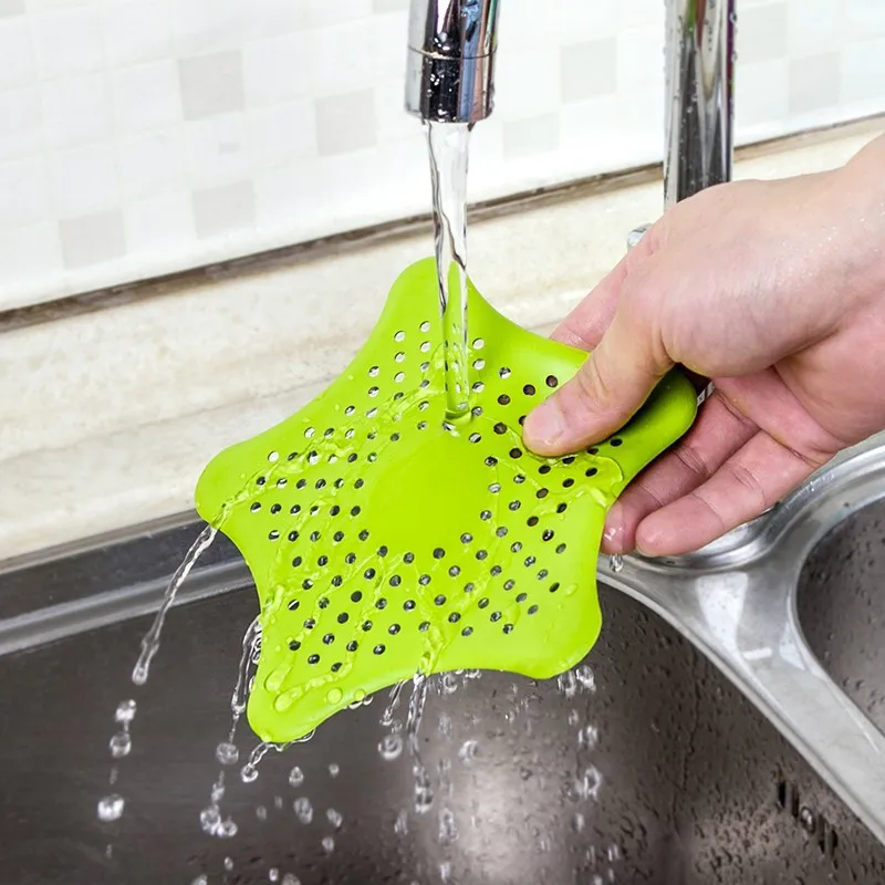 

Kitchen Floor Drain Shower Drain Filter Outfall Strainer Sink Filter Washbasin Star Sink Strainer Filter Bathroom Sucker QAB09