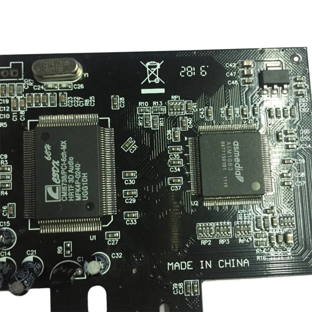 PCI Express x1 PCI-E 5.1ch CMI8738 чипсет аудио цифровая звуковая карта новая