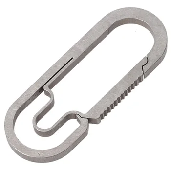 

Edc Outdoor Camping Carabiner Titanium Alloy Keychain Hanging Buckle Snap Hooks Titanium Color Small
