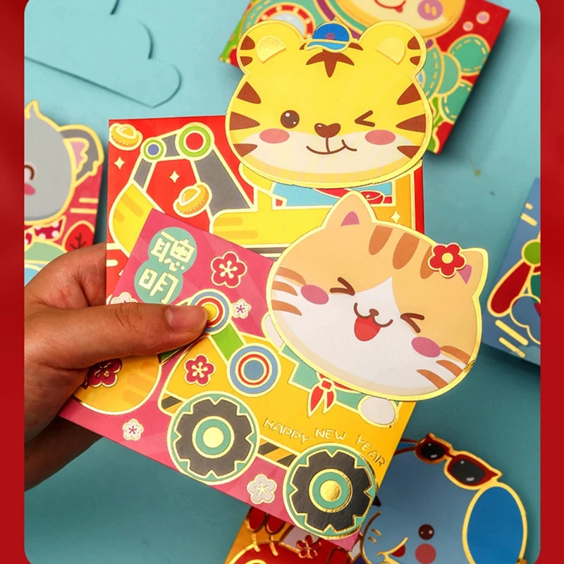 36Pcs Red Envelopes 2022 Chinese New Year Money Pockets Red Packets New Year's Red Envelopes for the Year of the Tiger
