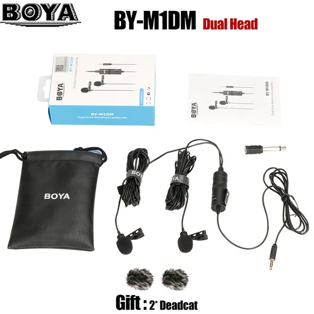 BOYA BY-M1 Vlog Audio Video Record Microphone for iPhone Android Mac Lapel Mic Lavalier Microphone for DSLR Camera Camcorder 