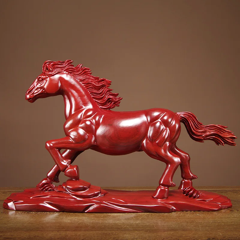 Палисандр из твердого черного дерева статуя в форме знака зодиака лошадь