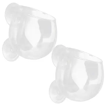 

2X Glass Aquatic Plant Cup Pot 4X Suction Cups Fish Tank Aquarium Aquascape