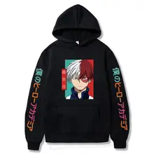 Anime meu herói academia hoodie shoto todoroki gráfico de manga longa moletom masculino pulôver unisex novo streetwear oversized com capuz