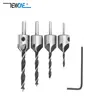 4pcs  3mm-6mm Wood Countersink Drill Set HCS 5 Flute Drill Bit Carpentry Reamer Woodworking Chamfer End Milling Wood Tool ► Photo 1/6