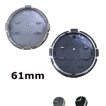 

100pcs 61mm grey black Car Wheel Center Caps Hub Rim covers badge For Audi A3 A4 A5 A7 A8 Q3 Q5 Q7 TT S3 S4 8P