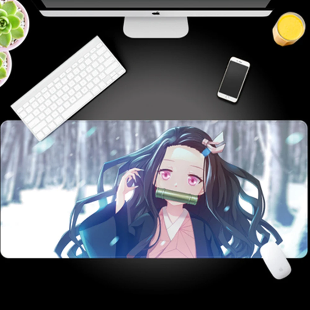 Подгонянный супер большой размер коврик для мыши Kamado Tanjirou Kamado Nezuko Agatsuma Zenitsu Hashibira Inosuke Настольный коврик 800x300x3 мм - Цвет: Type11
