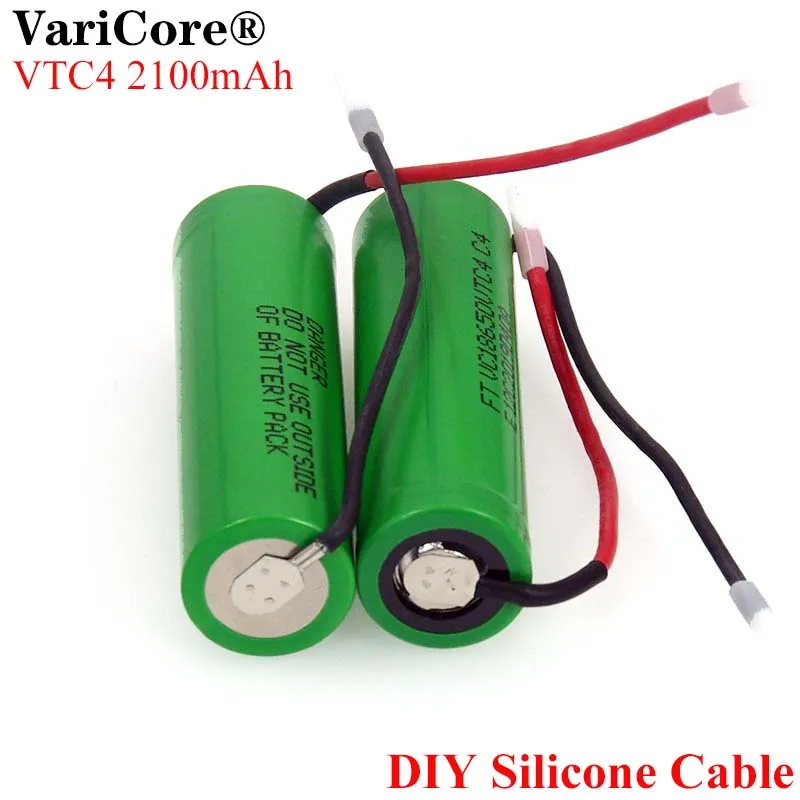 VariCore 100% оригинальный 3 6 V 18650 VTC4 2100mAh Высокий слив 30A перезаряжаемая батарея VC18650VTC4 +