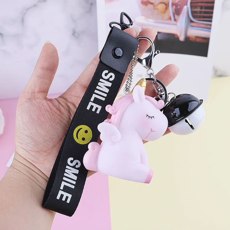 New Style Keychain Creative Cartoon angel ma Key Ring Unicorn Students Couples Gift Car Handbag Pendant