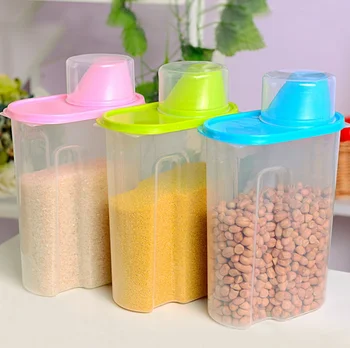 

2.5L Transparent Plastic Storage Box Dry Food Container Box Modern Plastic Food Container Kitchen Supplies Miscellaneous Grains