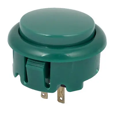 Аркадные игры 2 булавки кнопка с самовозвратом 20 мм Dia Green AC 250V 1.5A