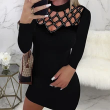 Женское платье, повседневное, черное, короткий рукав, v-образный вырез, стразы, облегающее, вечерние, модное, женское, мини платье, уличная одежда, vestidos D30