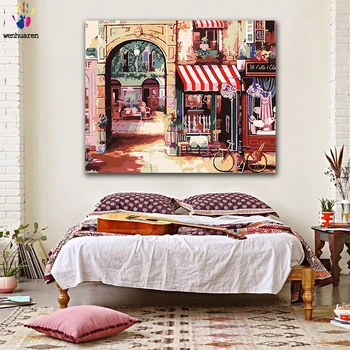 

DIY Coloring paint by numbers Taxi zebra crossing on city street figure paintings by numbers with kits 40x50 framed