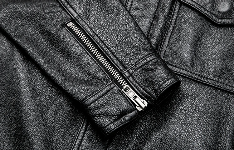 AMEKAJI head layer cowhide retro stone mill do old leather leather motorcycle leather jackets men brief paragraph