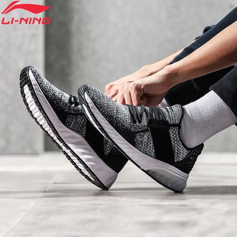 Мужские вязаные гелевые туфли Li Ning для повседневного ношения моно пряжа дышащая