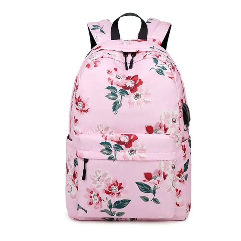 

Floral Rucksack Nylon Backpack School Bag mochila escolar Casual College Daypack for Teenager Hot New