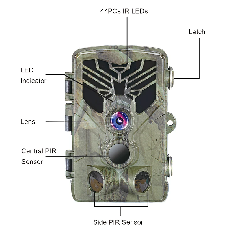 HC-810A, Охотничья камера, Скаутинг, Трейл, камера с диким видом, 1080 P, 16 МП, HD, PIR, движения, 44 шт., светодиоды ночного видения, уличная видеокамера для дикой природы