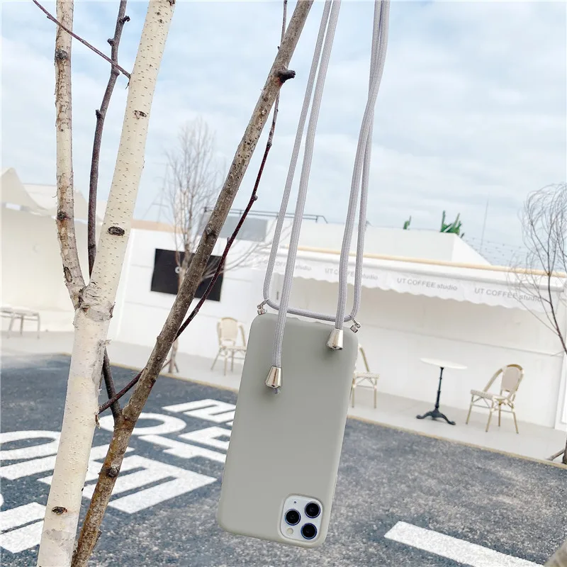 cellphone pouch Crossbody Necklace strap Lanyard Cord Soft phone case For HuaWei P20 P30 Lite P40 pro honor 8X Nova 3 4 5 Y9 2019 back cover phone purse