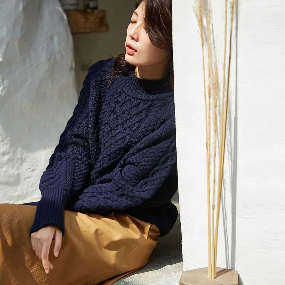 Sueter mujer invierno осенне-зимний женский винтажный Повседневный свободный толстый теплый короткий пуловер Пуловеры шерстяной свитер ropa
