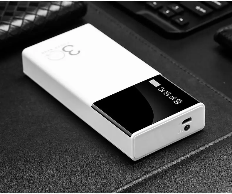 Тройной USB lcd mi rror 30000 мАч Внешний аккумулятор внешний аккумулятор банк питания зарядное устройство для мобильного телефона для Xiaomi mi iphone X