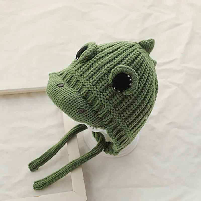 AX1343 Green Menoea/шапка для маленьких девочек; Новинка; брендовые зимние вязаные шерстяные шапки с героями мультфильмов; милая детская одежда для малышей; Детские шапки; шапки для новорожденных - Цвет: AX1343 Green