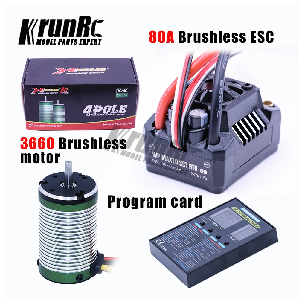 

X-team 3674 Motor Brushless Motor+ EZRUN Max10 120A RTR ESC Waterproof Brushless ESC for 1/10 SCT Truck Moster Truck RC Car