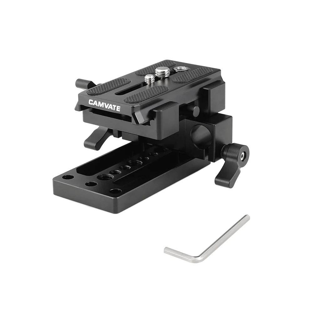 CAMVATE  Manfrotto Quick release Connect Adapter With Sliding Mounting Plate&15mm Rod Clamp For Manfrotto 577/501/504/701 Tripod