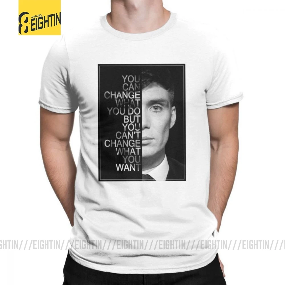Peaky Blinders мужские футболки с круглым воротником, футболки для отдыха, высокое качество, короткий рукав, хлопок, футболки размера плюс, Популярные - Цвет: Белый