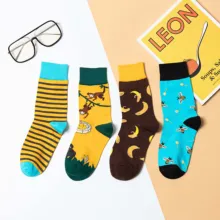 Для женщин теплая Цвет типа "банан" Монки пчелы Повседневное модные забавные Hi-ключ с героями мультфильмов милые японские Стиль Цвет Фул носки