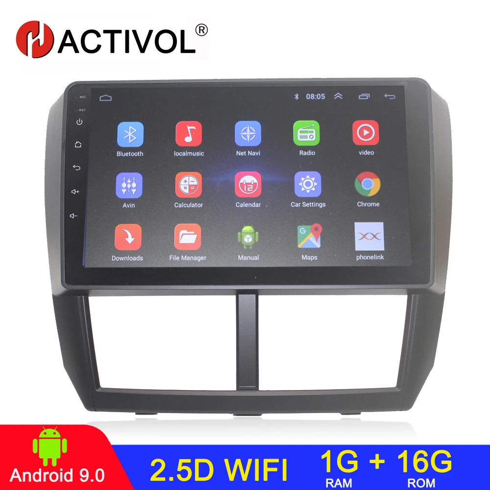 HACTIVOL Quadcore 2 din android 9.1 car radio for Subaru Forester Impreza 2008 2009 2010 2011 2012 car DVD player bluetooth