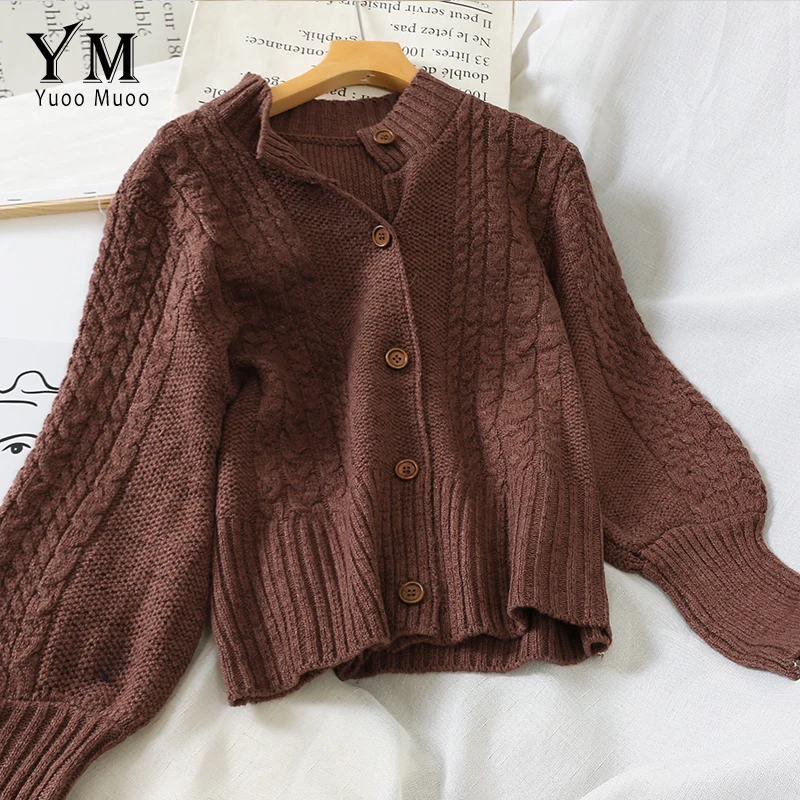

YuooMuoo Chic Ins Fashion Twist Cardigan Women 2019 Europe Style Knitted Autumn Sweater Short Cardigan Female Cardigans Crop Top
